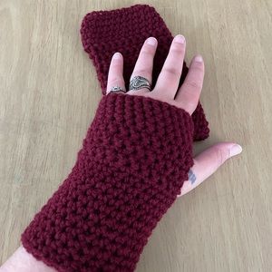 Handmade crocheted fingerless gloves..